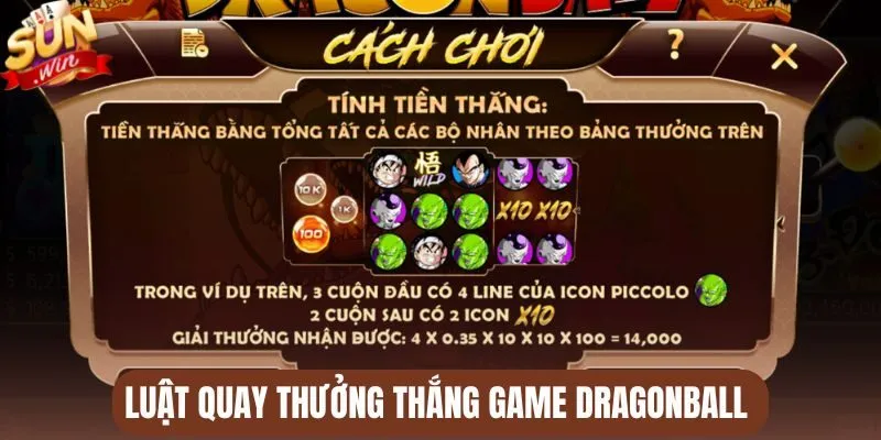 Luật quay thưởng thắng game Dragonball 
